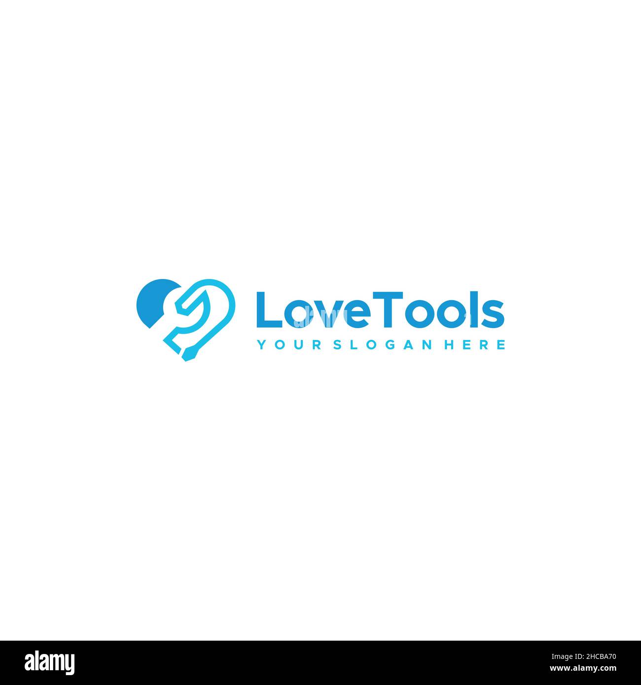 Modern Colorful Love Tools screwdriver Logo design Stock Vector