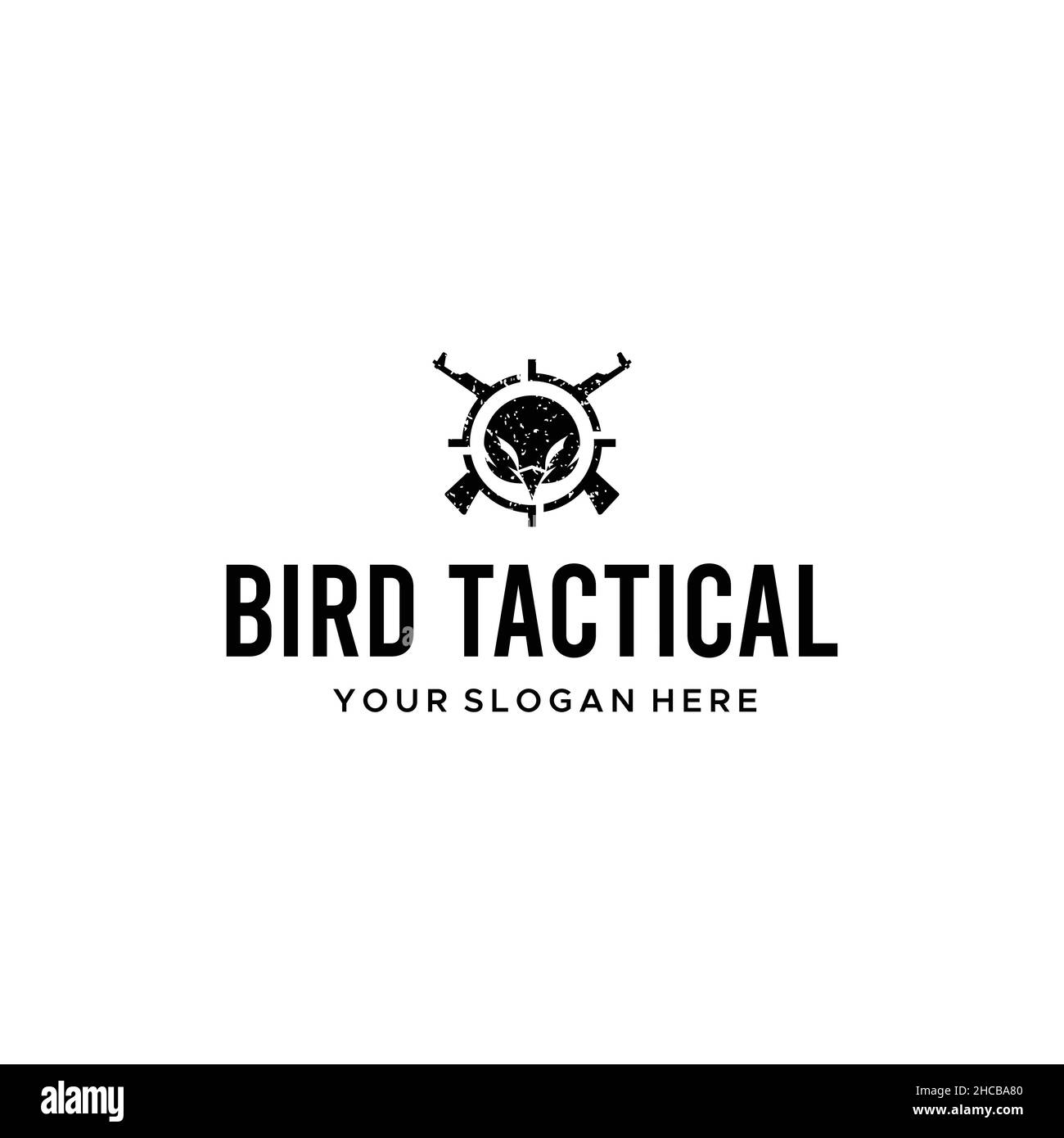 Minimalist silhouette BIRD TACTICAL Logo design Stock Vector