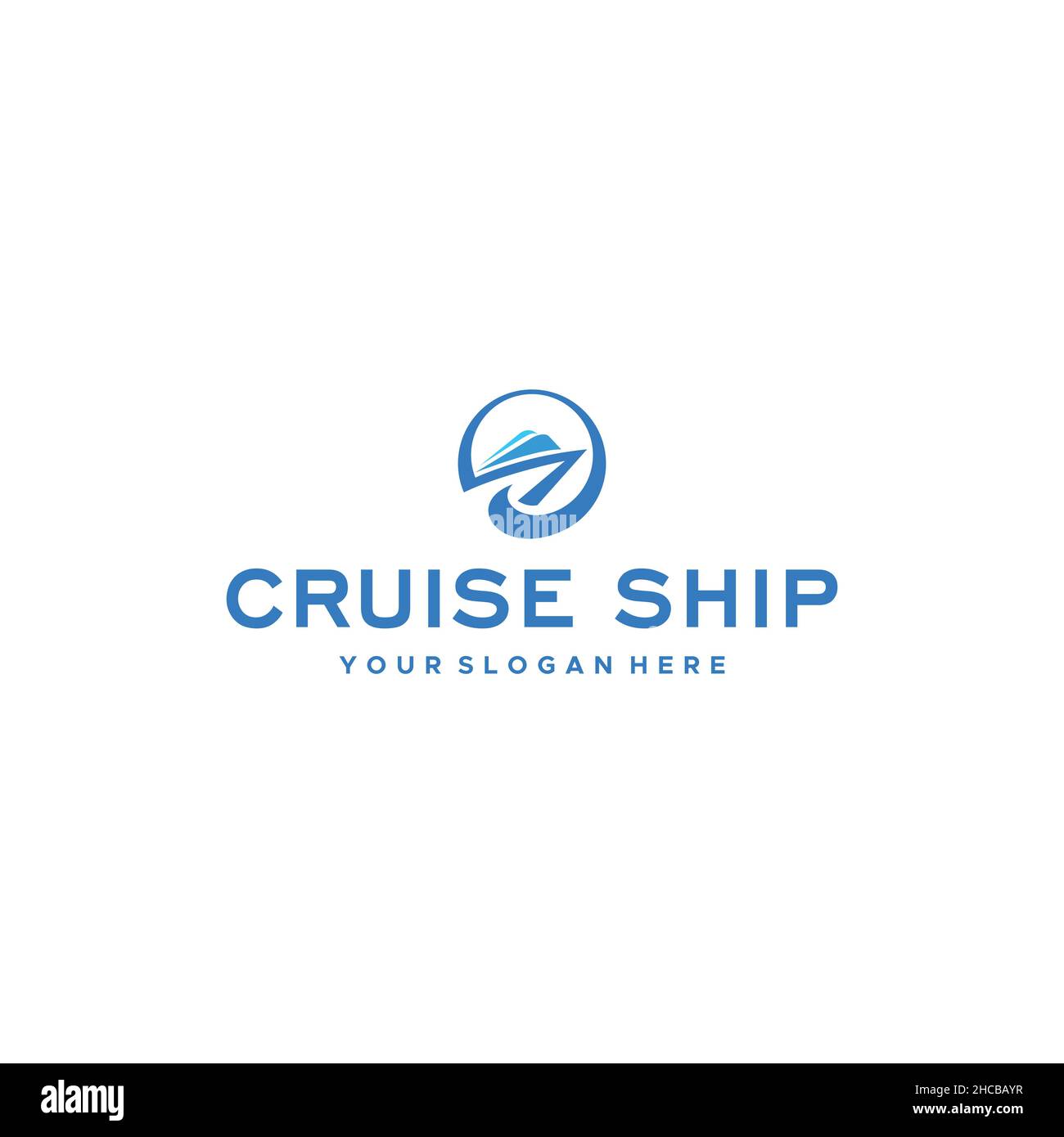 Modern flat Colorful CRUISE SHIP Boat logo design Stock Vector