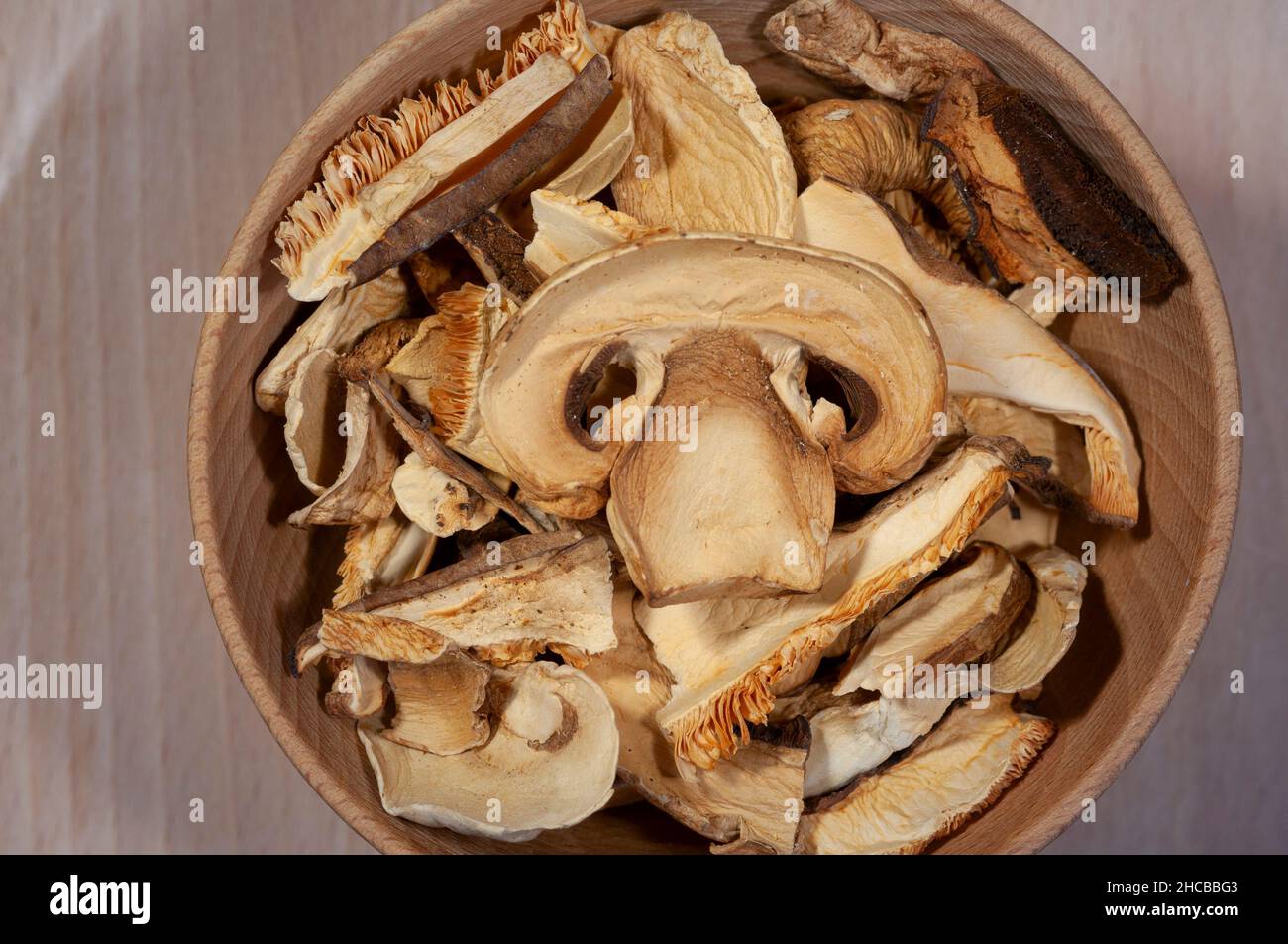 Slice Dried Porcini Mushrooms Stock Photo Alamy