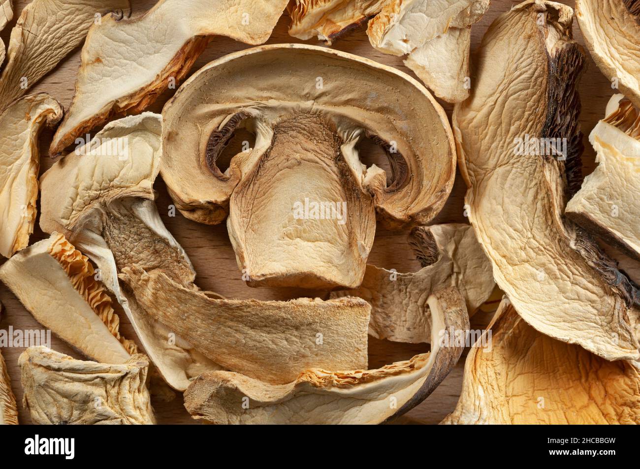 Slice Dried Porcini Mushrooms Stock Photo Alamy