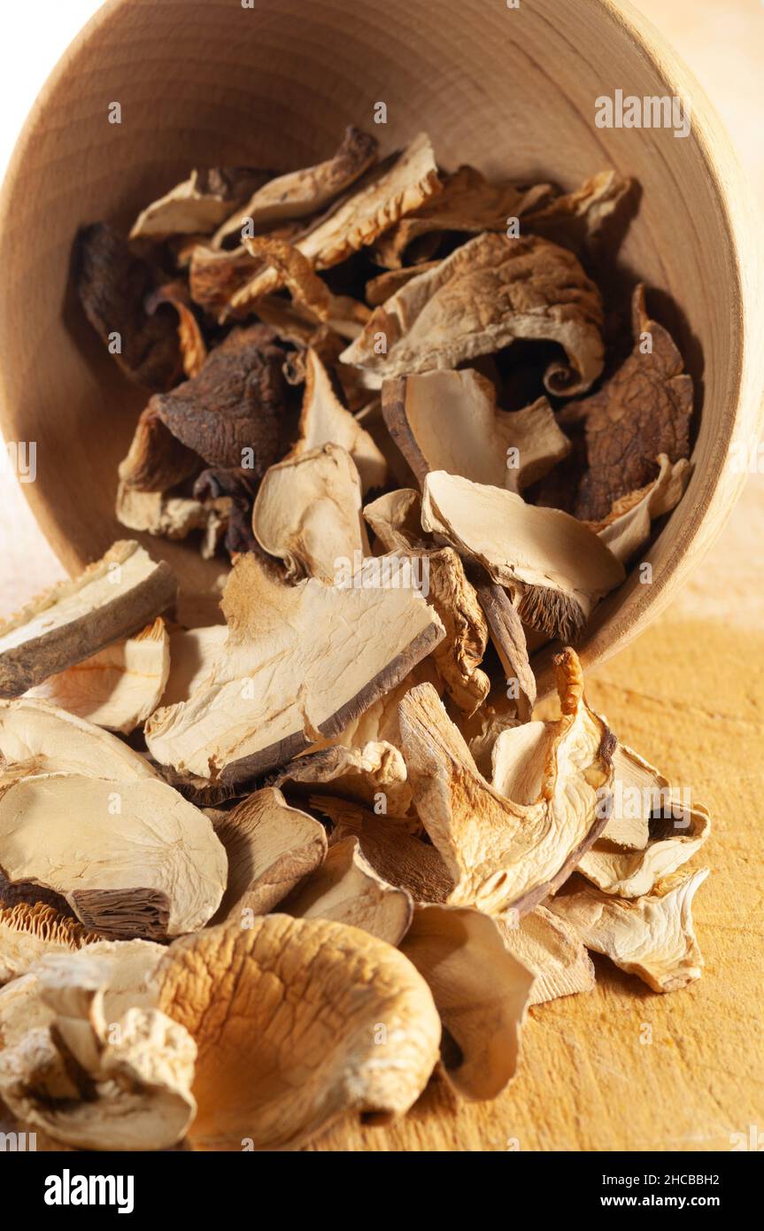 Slice Dried Porcini Mushrooms Stock Photo Alamy