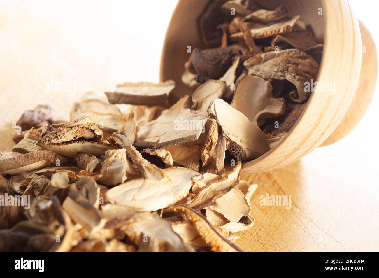 Slice Dried Porcini Mushrooms Stock Photo Alamy