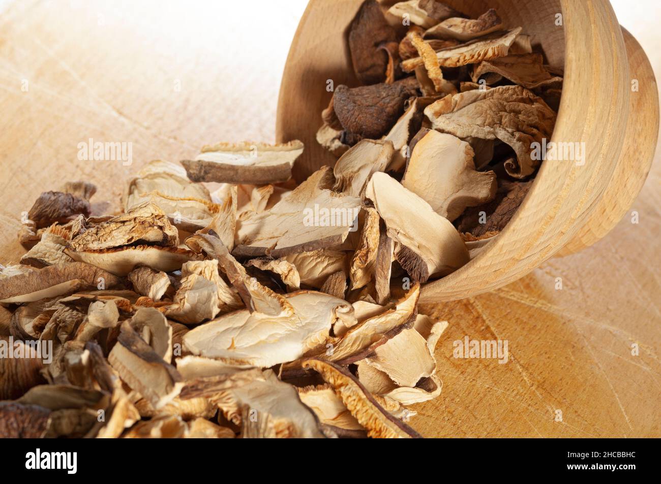 Slice Dried Porcini Mushrooms Stock Photo Alamy