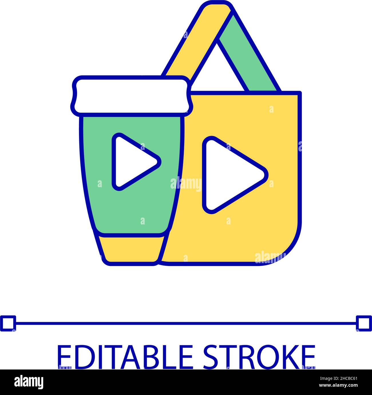 Merch selling RGB color icon Stock Vector