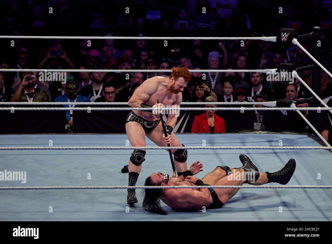 Tampa, Florida, USA. 26th Dec. 2021. Drew Mcintyre vs Sheamus vs The Usos during WWE fight at Amalie Arena. Credit: Yaroslav Sabitov/YES Market Media/Alamy Live News Stock Photo