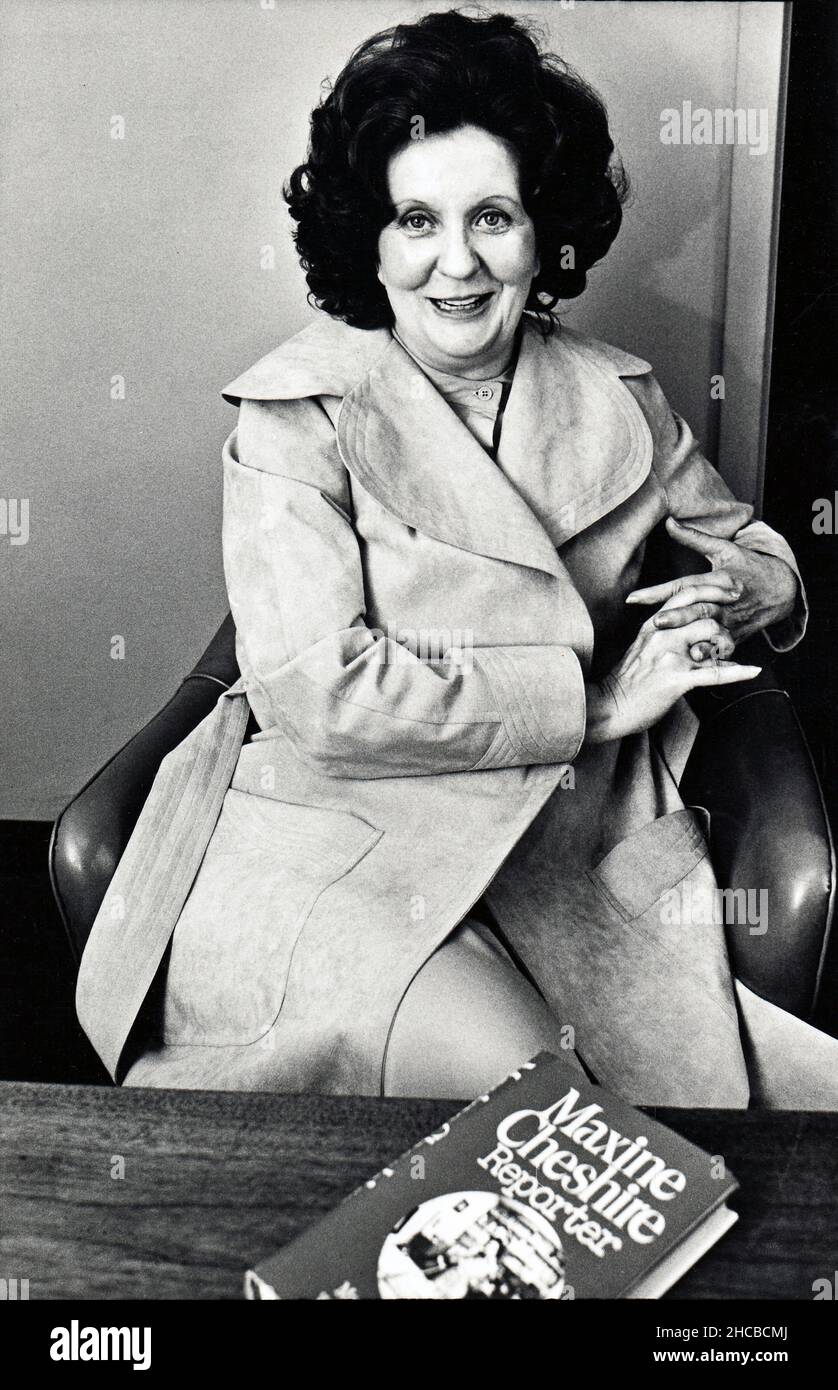 Maxine Cheshire, a Washington Post reporter & columnist photographed in 1978 for the release of her book , Reporter. In Manhattan, NYC. Stock Photo