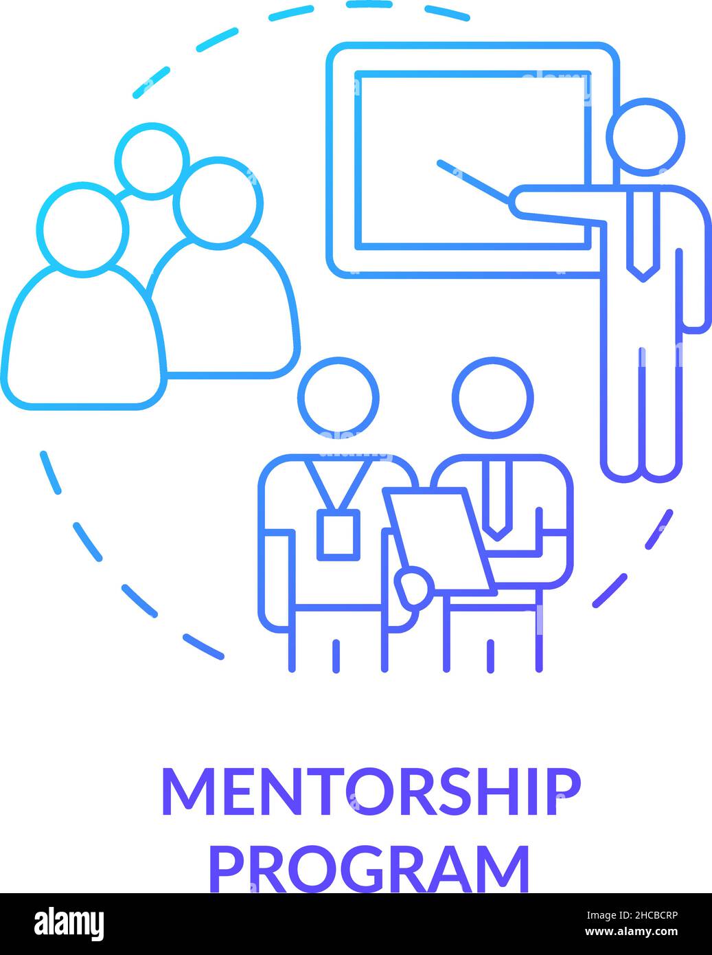 Mentorship program blue gradient concept icon Stock Vector