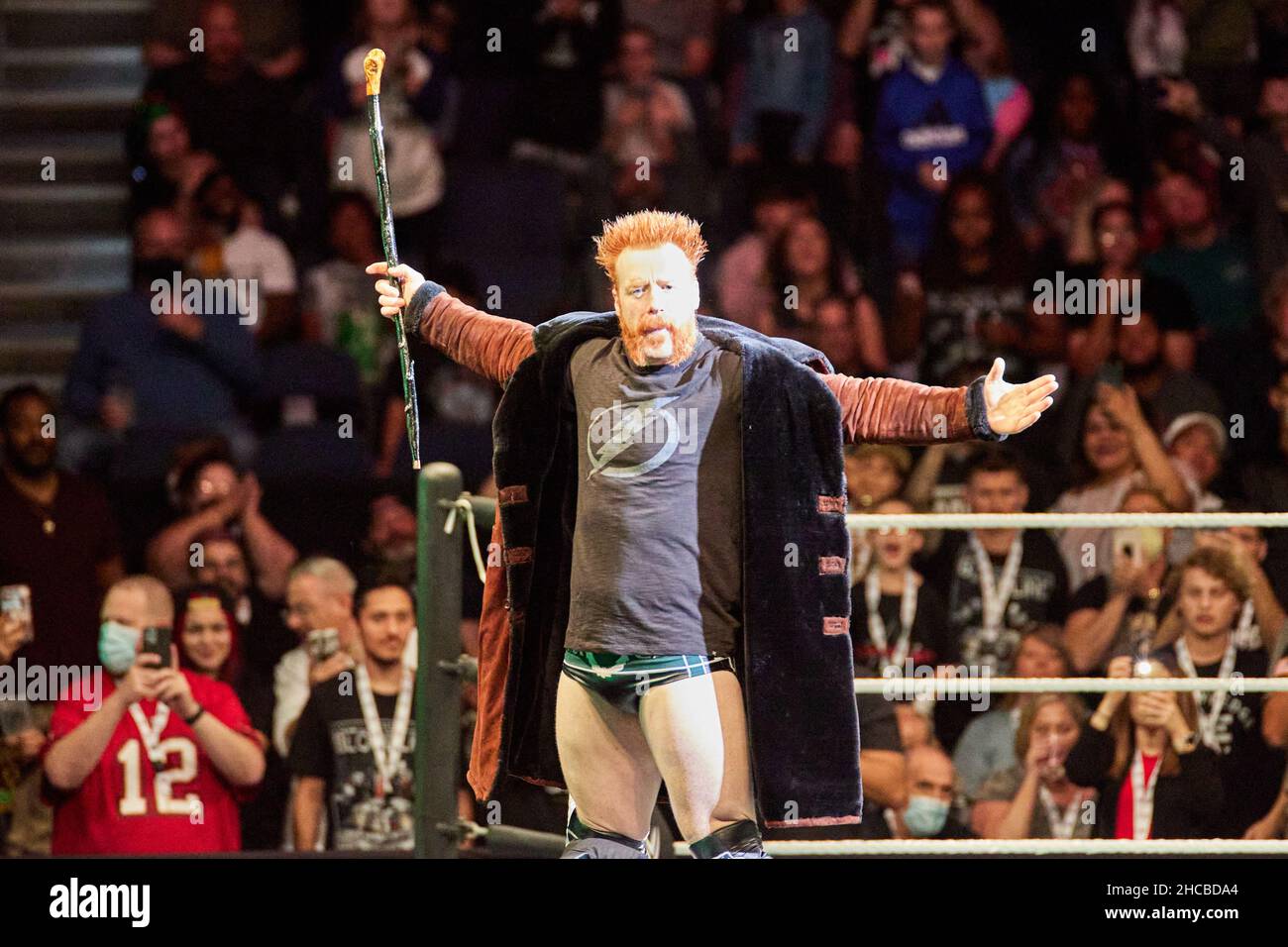Tampa, Florida, USA. 26th Dec. 2021. Drew Mcintyre vs Sheamus vs The Usos during WWE fight at Amalie Arena. Credit: Yaroslav Sabitov/YES Market Media/Alamy Live News Stock Photo