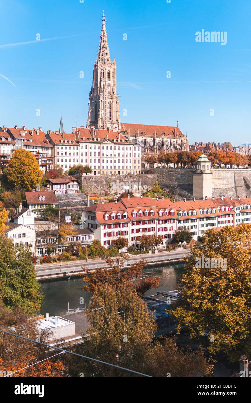 Buildings and trees at Bern, Switzerland Stock Photo