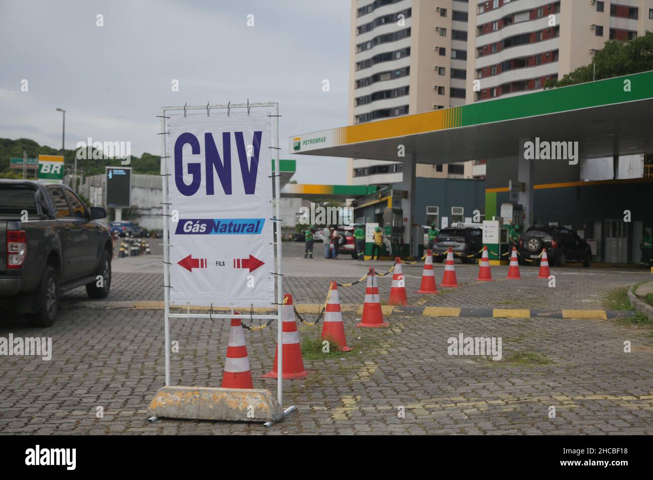 salvador, bahia, brazil - december 21, 2021: View of a Petrobras Distribuidora gas station in the city of Salvador. Stock Photo