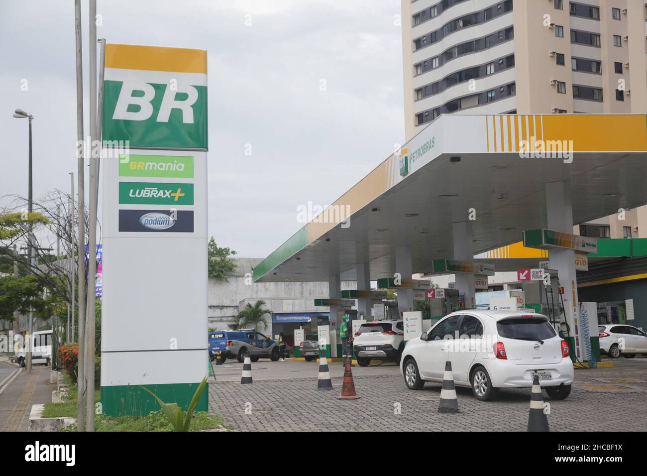 salvador, bahia, brazil - december 21, 2021: View of a Petrobras Distribuidora gas station in the city of Salvador. Stock Photo