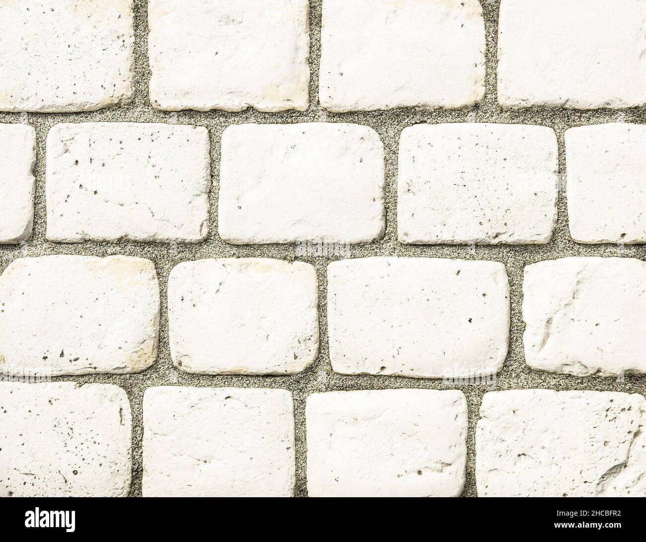 Stonewall background - Concrete and tiles seamless composition for construction Stock Photo