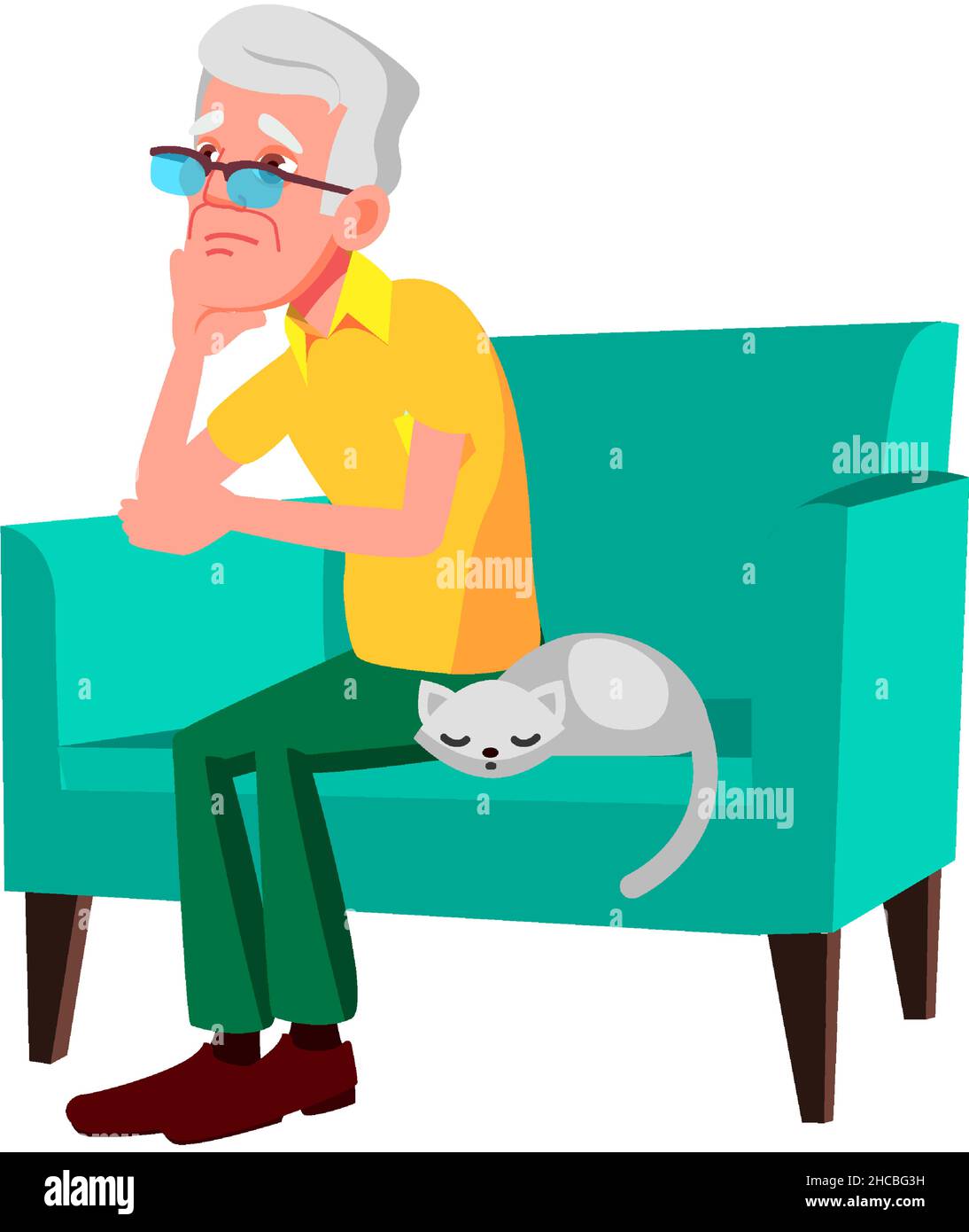 Portrait face thinking senior Cut Out Stock Images & Pictures - Alamy