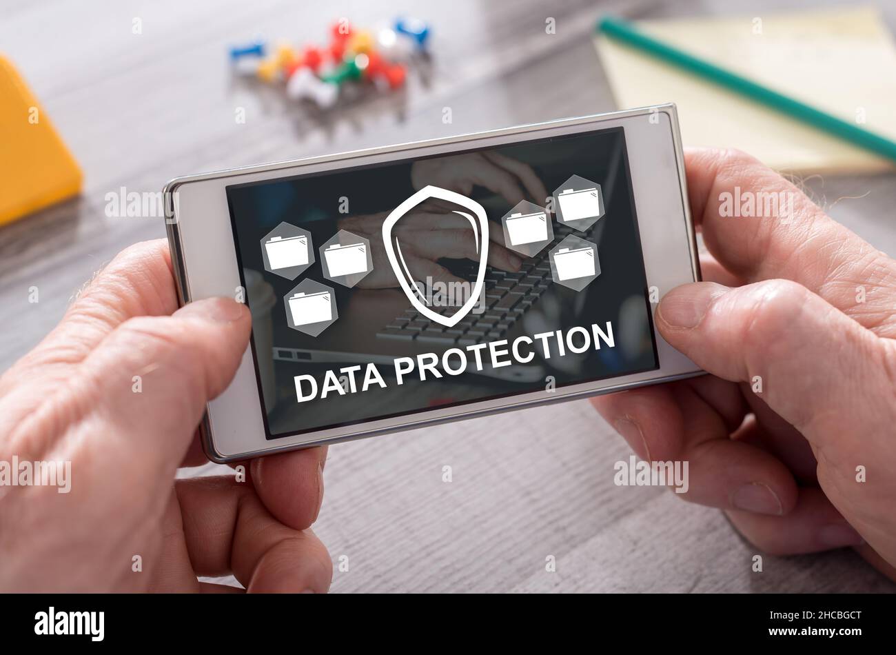 Data protection concept on mobile phone Stock Photo - Alamy