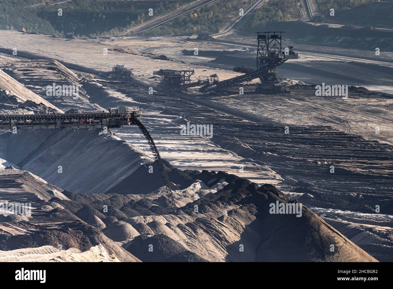 Mining site of Garzweiler Surface Mine at North Rhine-Westphalia, Germany Stock Photo