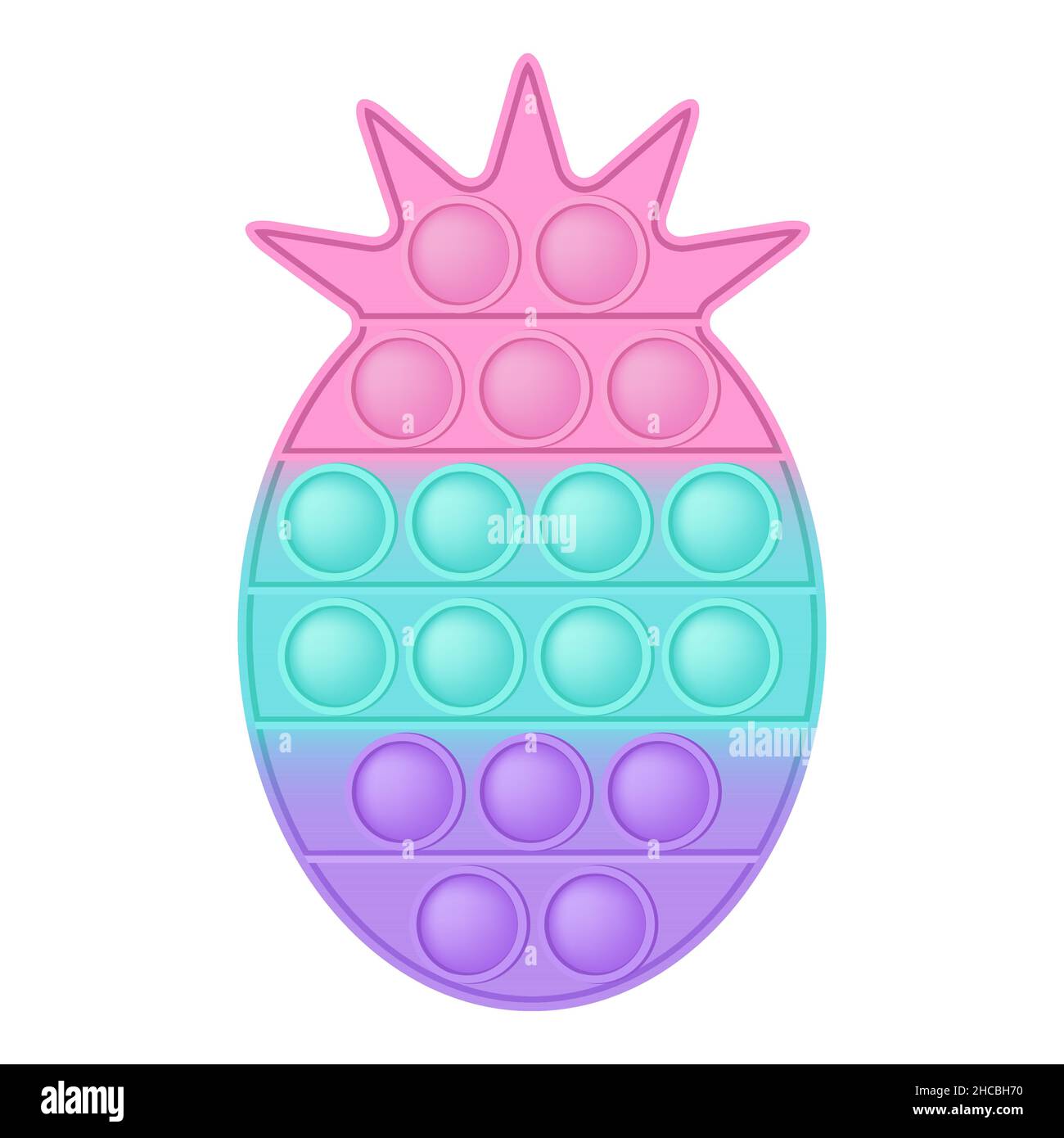 Popit figure pineapple as a fashionable silicon toy for fidgets. Addictive  anti stress toy in pastel colors. Bubble anxiety developing vibrant pop it  Stock Vector Image & Art - Alamy