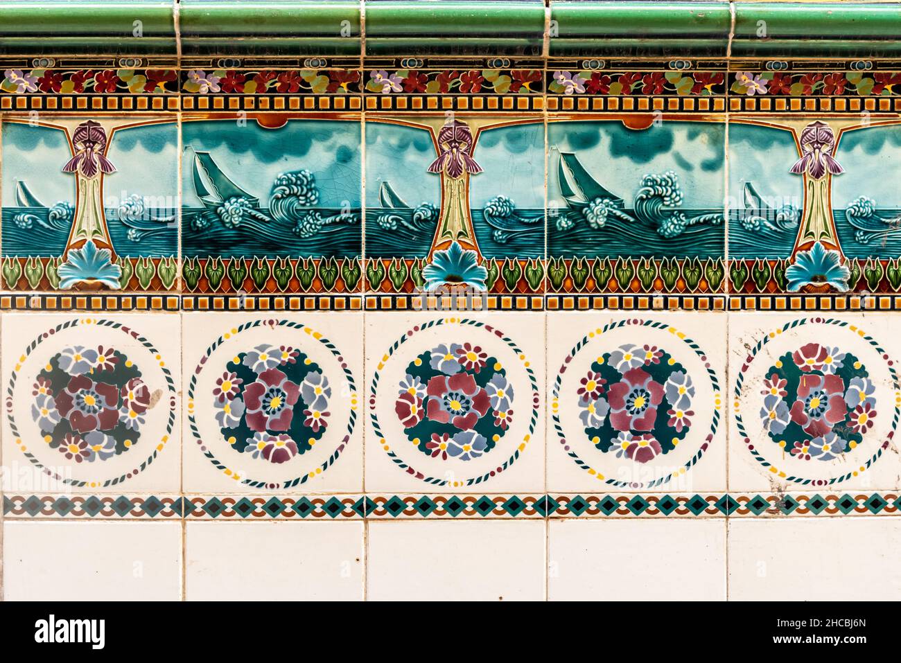 Close-up on vintage portuguese tile Stock Photo
