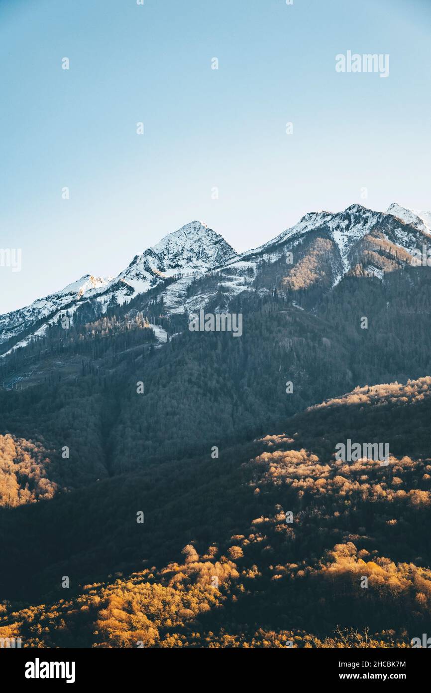 Forested Aibga Ridge at dusk Stock Photo - Alamy