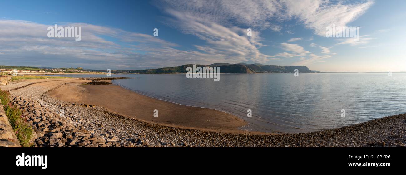 Llandudno West Shore panorama, North Wales coast Stock Photo