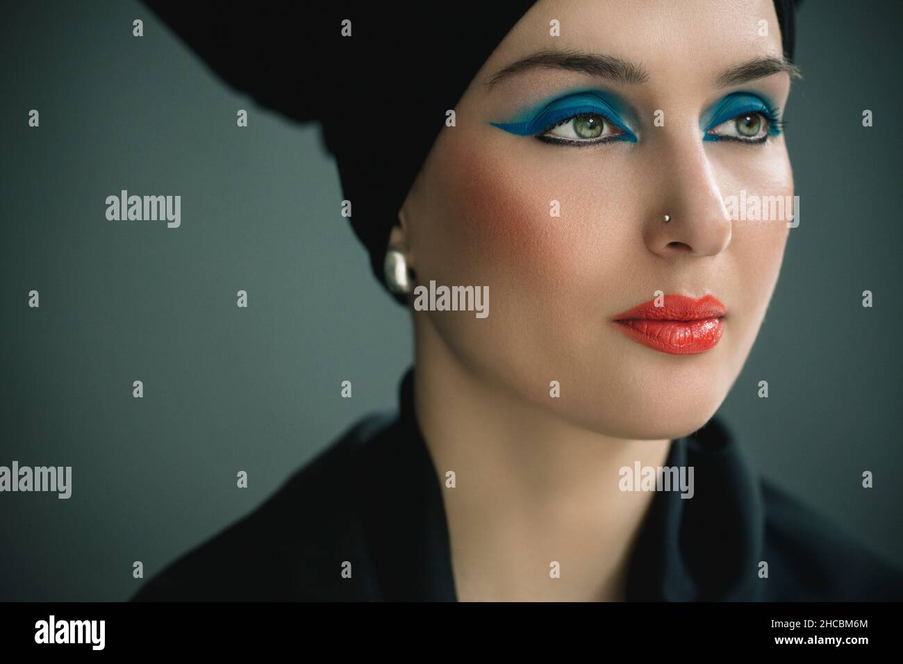 Female woman blue eye close up hi-res stock photography and images - Alamy