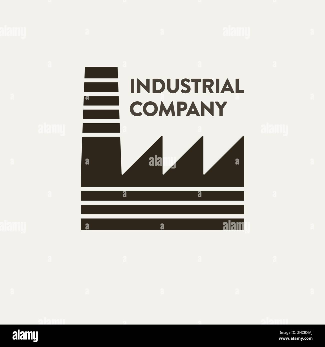 Vector flat and striperd industrial corporate sign or logo Stock Vector