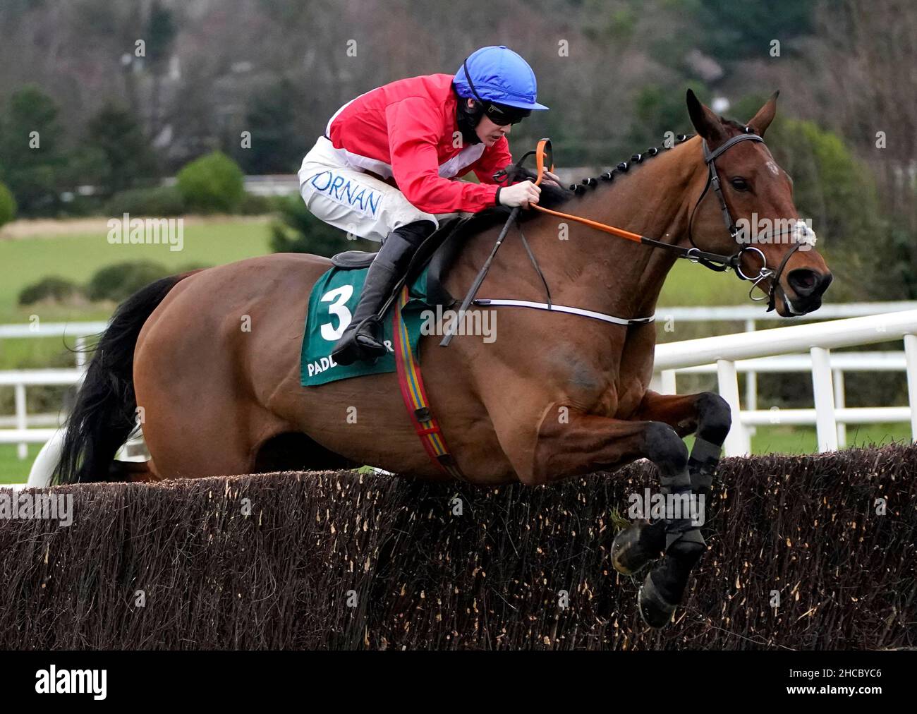 Envoi Allen ridden by Rachael Blackmore jumps the last to win Paddy?s Rewards Club Chase during day two of the Leopardstown Christmas Festival at Leopardstown Racecourse in Dublin, Ireland. Picture date: Monday December 27, 2021. Stock Photo