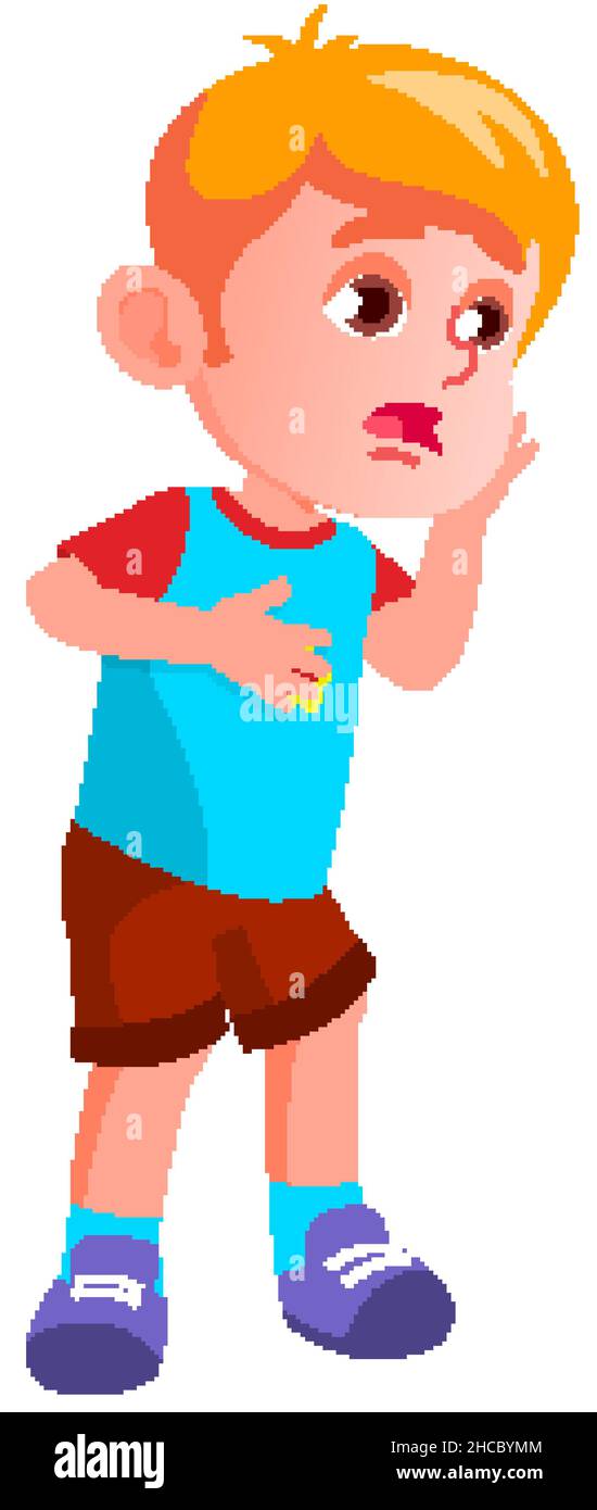 Surprised Boy Child Looking At Accident Vector Stock Vector