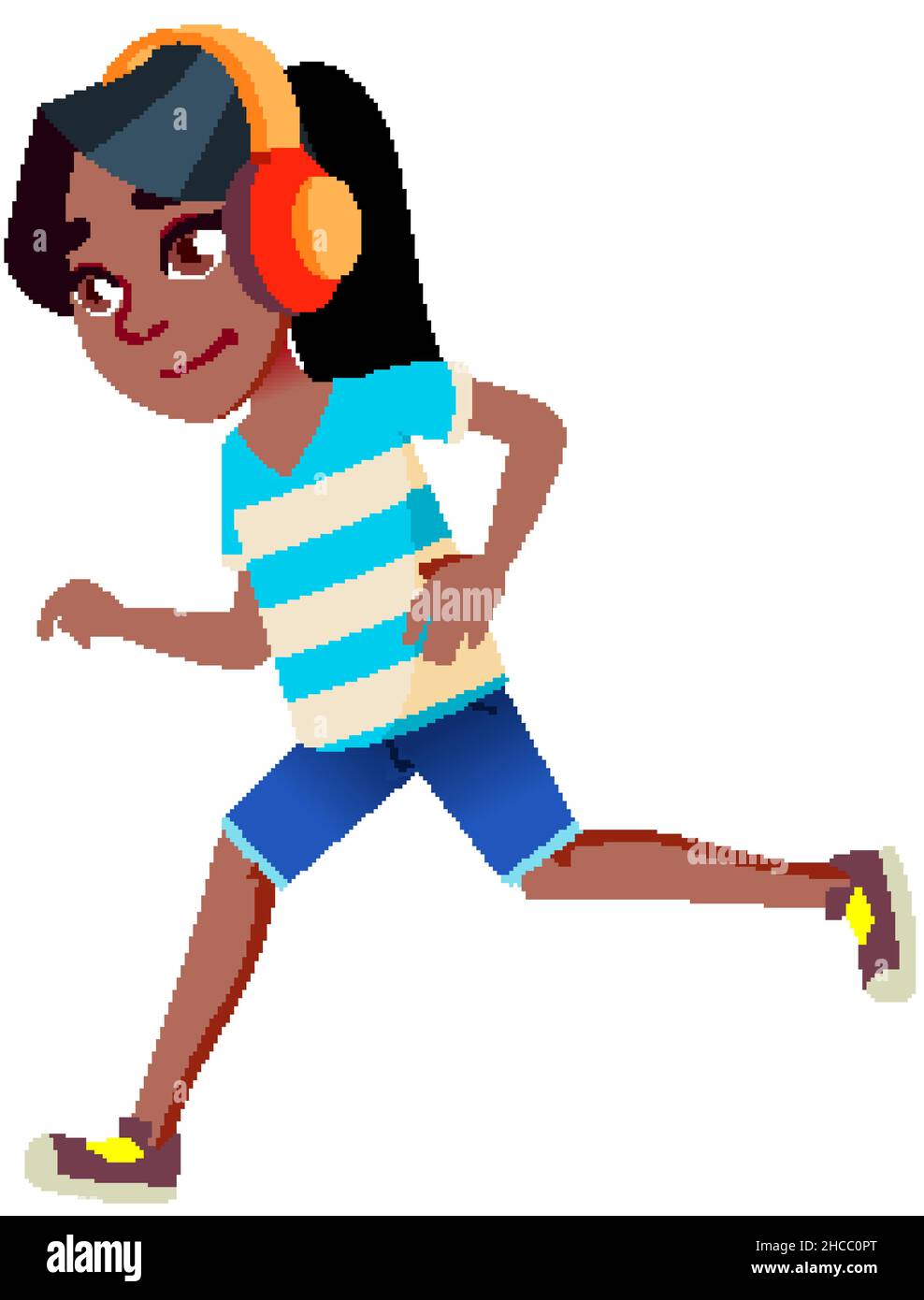 Schoolgirl Teen Athlete Running Outdoor Vector Stock Vector Image & Art ...