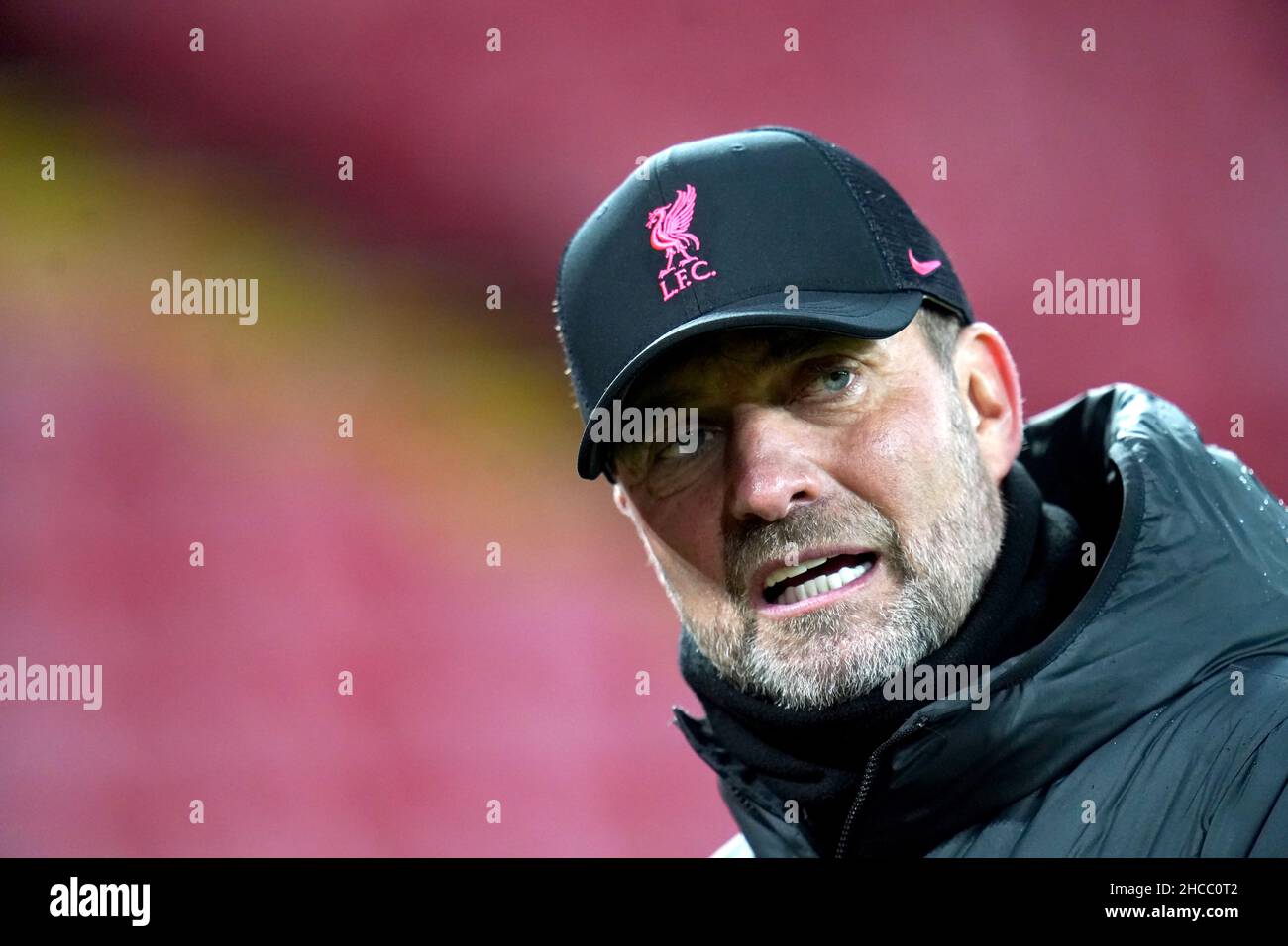 File photo dated 11-12-2021 of Liverpool manager Jurgen Klopp who has insisted players 'need help' amid the traditional festive fixture pile-up and believes there are 'solutions' available. Issue date: Monday December 27, 2021. Stock Photo