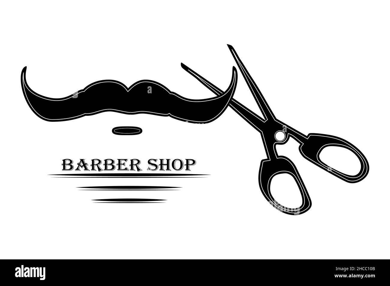 Barbershop Logo Isolated On White Background. Logotype For Barber Shop.  Design For Hair Salon Signboard. Sign With Mustaches, Scissors And  Text.Vector Stock Vector Image & Art - Alamy