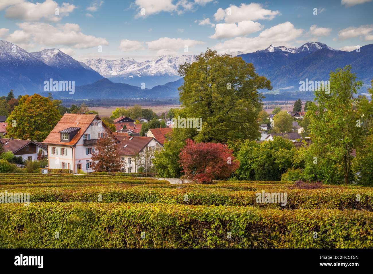 Town of Murnau in the alps of Bavaria (Germany) Stock Photo