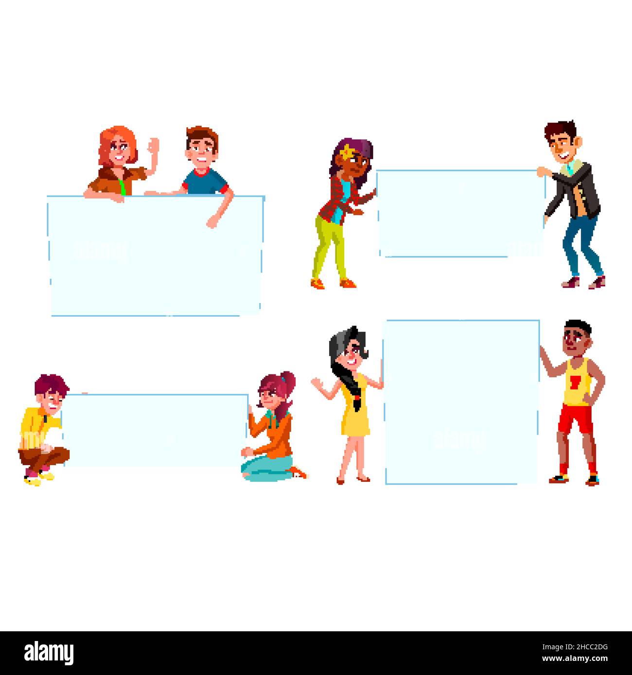 Teens teenagers holding Stock Vector Images - Alamy