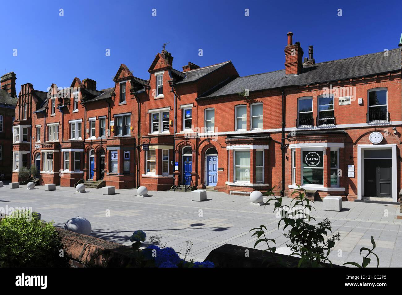 Architecture along Palmyra street, Queens Gardens, Warrington town