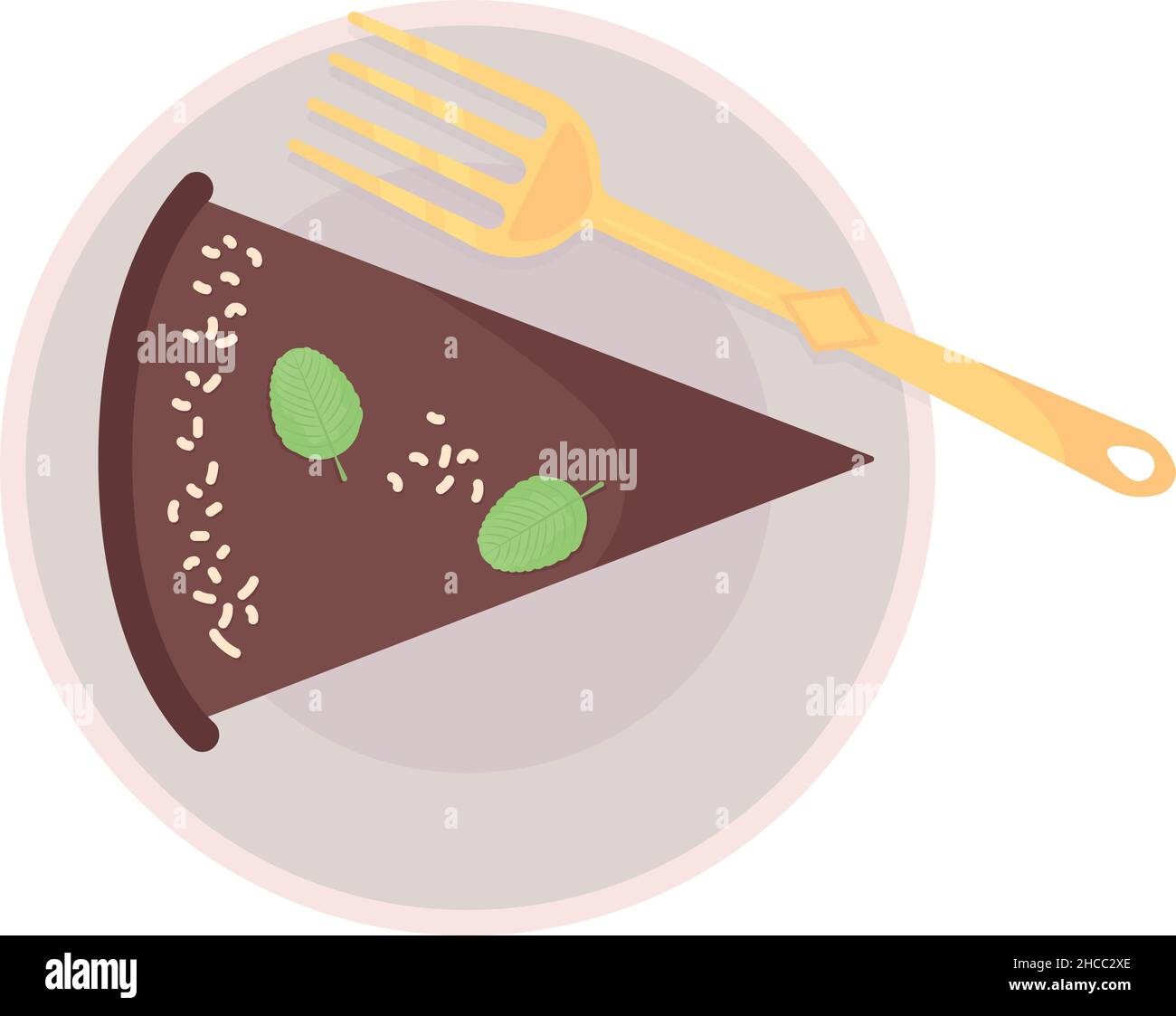 Cake piece semi flat color vector object Stock Vector