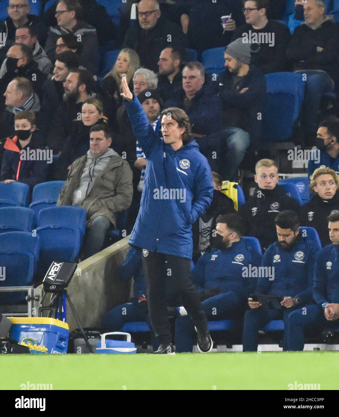 Brentford head coach Thomas Frank during the Premier League match ...