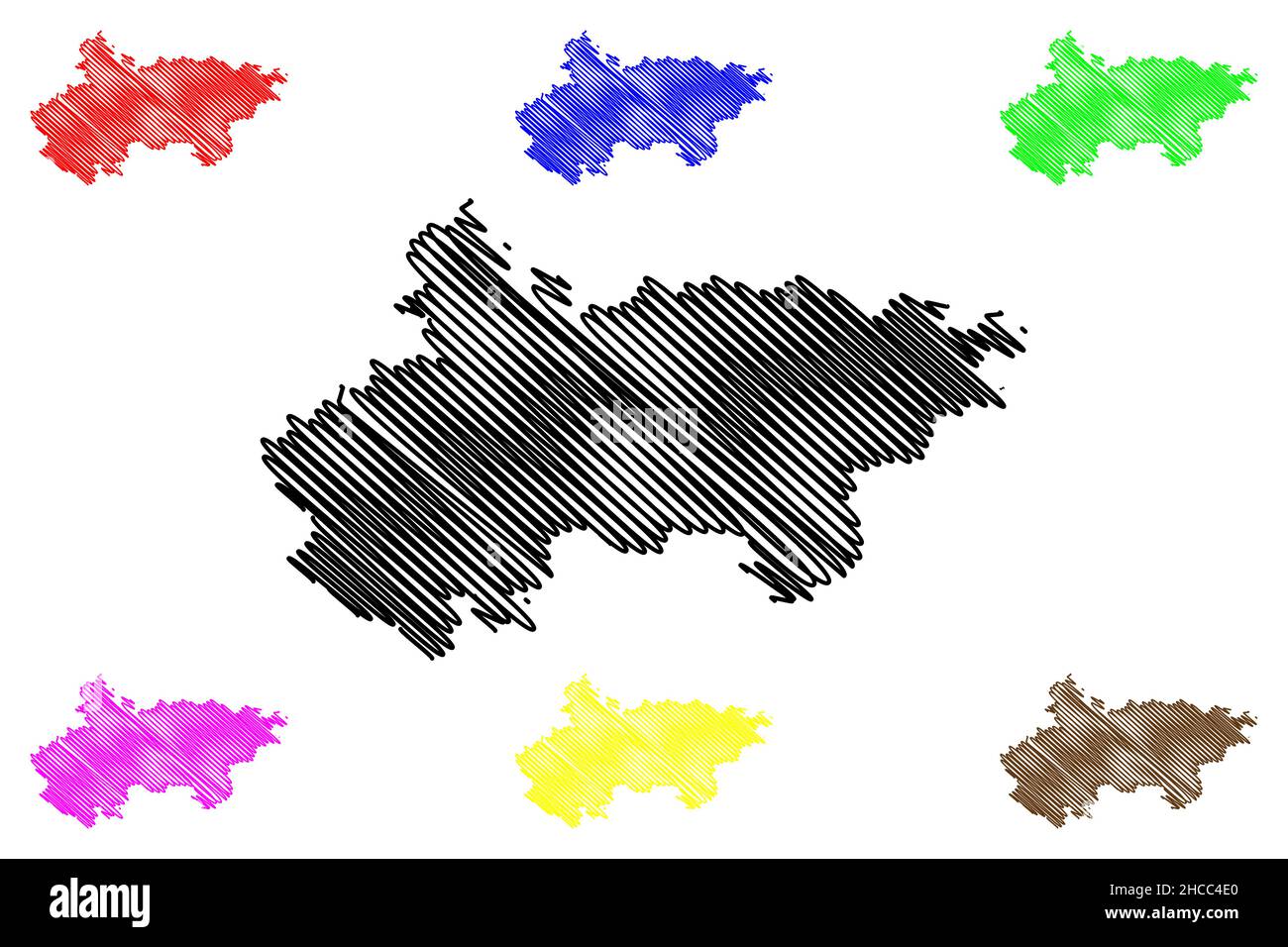 Pratapgarh district (Uttar Pradesh State, Republic of India) map vector