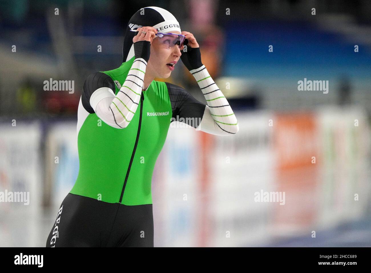 HEERENVEEN, NETHERLANDS - DECEMBER 26: Michelle de Jong competing ...