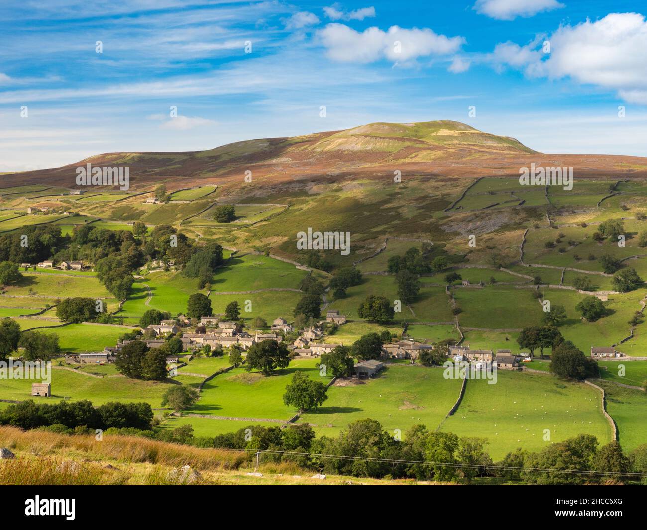 View of Healaugh, Swaledale. Stock Photo