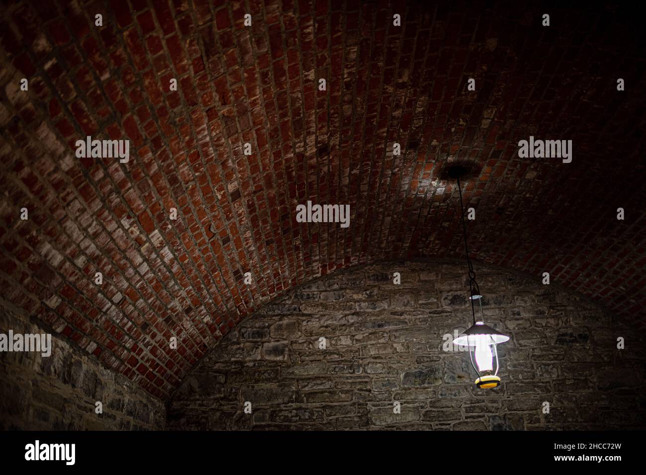 Wine cellar interior with brick walls Stock Photo - Alamy