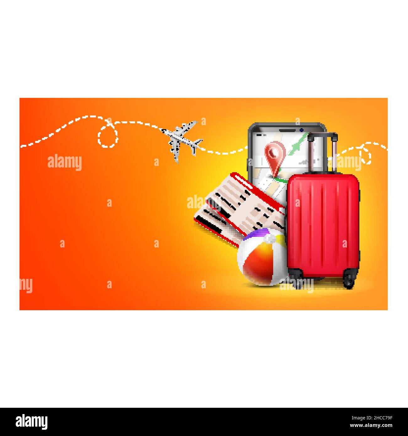 Tourism travel banner holiday airplane vector Stock Vector Image & Art