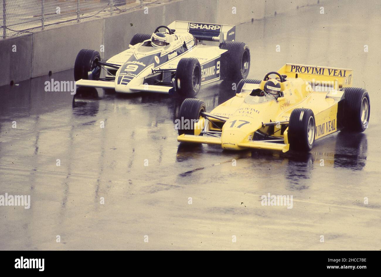 Racing in the rain at the Meadowlands Indy Car race in New Jersey in