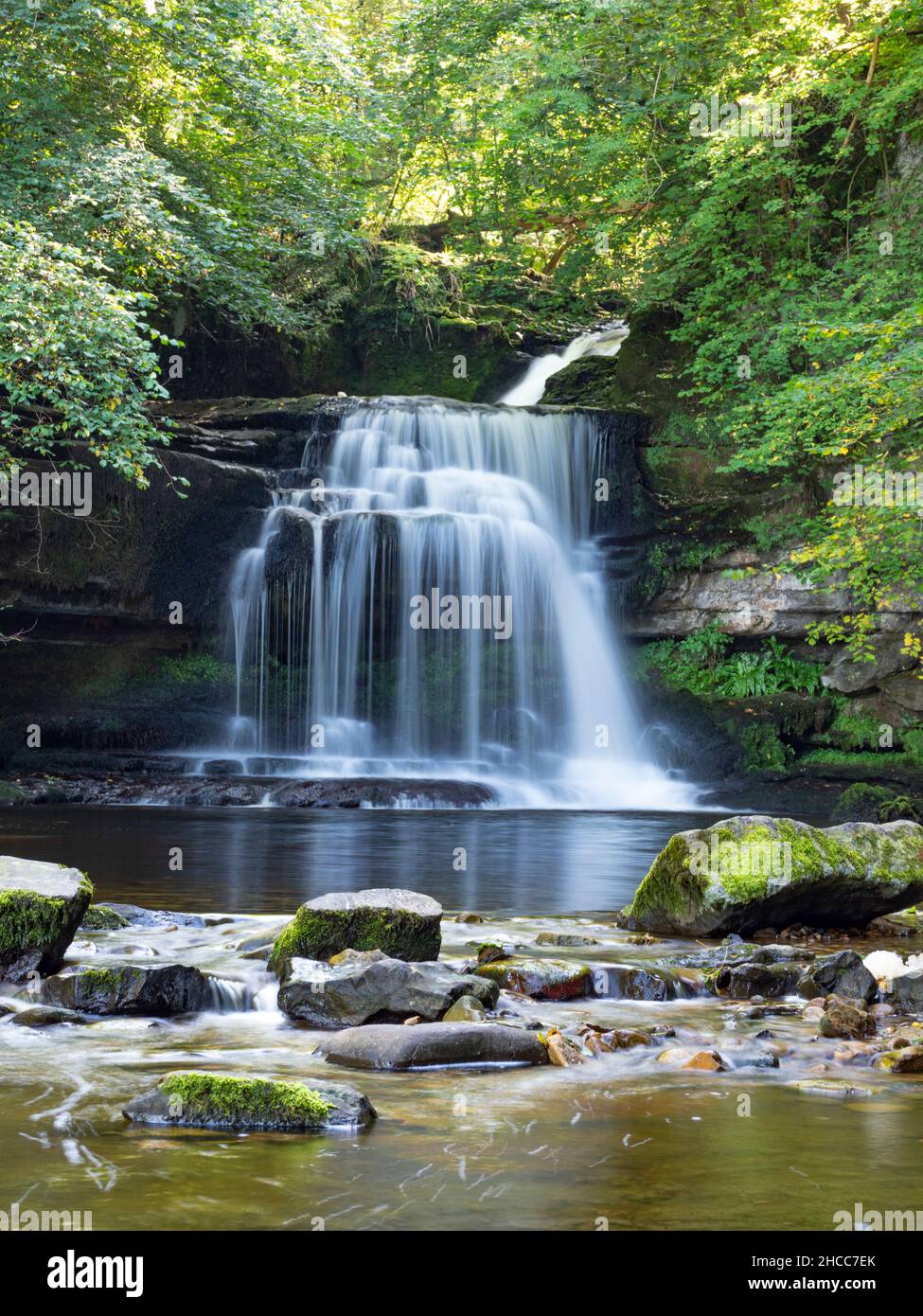 Walden Beck waterfall, West Burton. Stock Photo