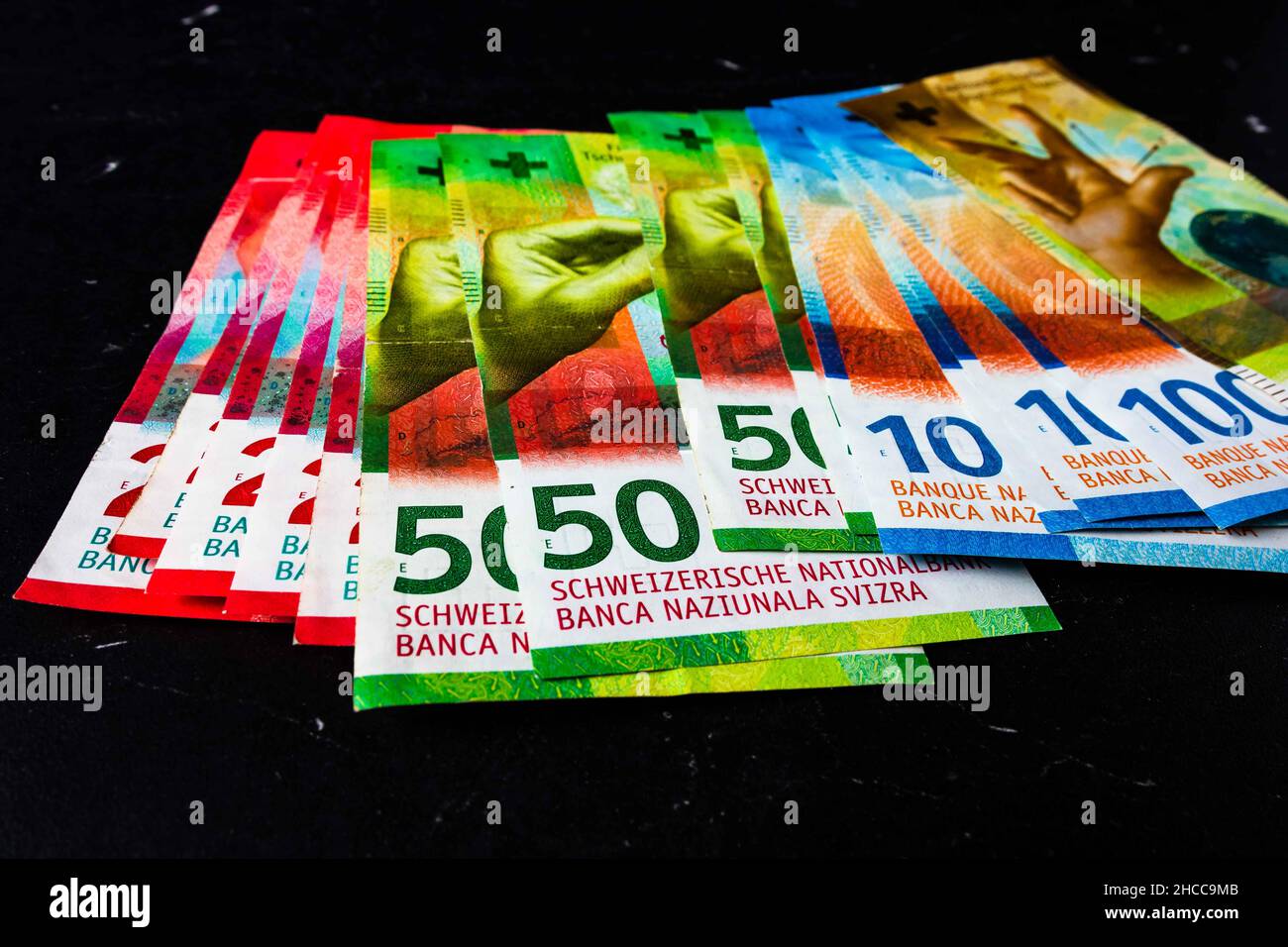 Swiss Franc Banknote CHF Currency World Money Concept Stock Photo Alamy