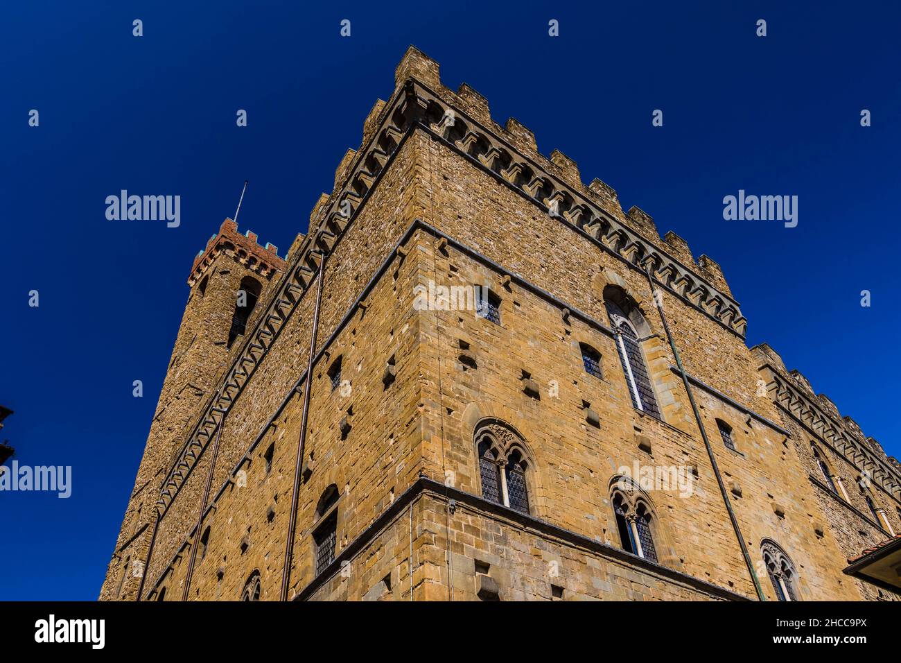Low angle shot of the famous Bargello National Museum in Florence, Italy Stock Photo