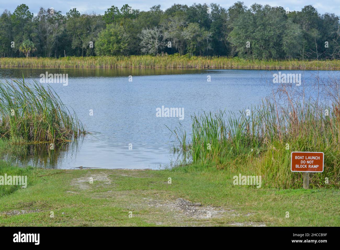 The Boat Launch Sign on Mac Lake, Colt Creek State Park, Lakeland, Polk