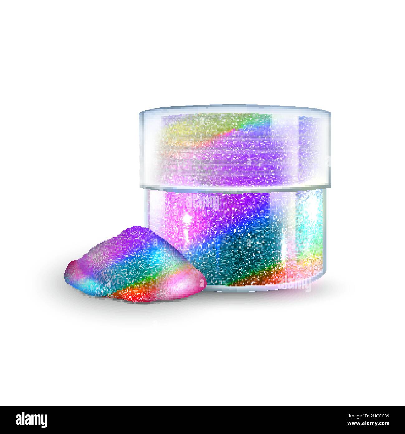 Holographic Sparkles Container For Makeup Vector Stock Vector