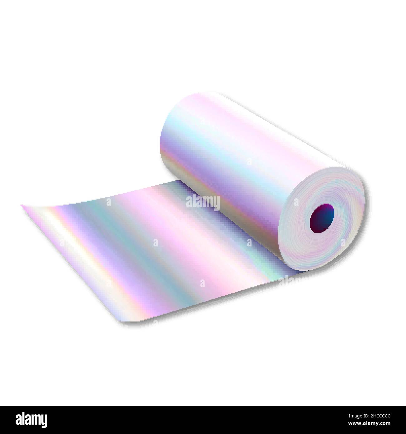 Holographic Metallic Foil Roll Accessory Vector Stock Vector