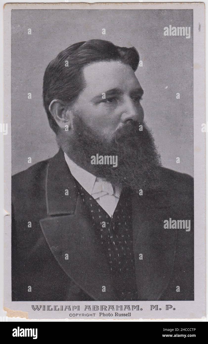 William Abraham (1842-1922), Liberal / Labour Party Member of Parliament for Rhondda Division between 1885-1920, and Treasurer of the Miners Federation of Great Britain. Usually known by his bardic name Mabon Stock Photo