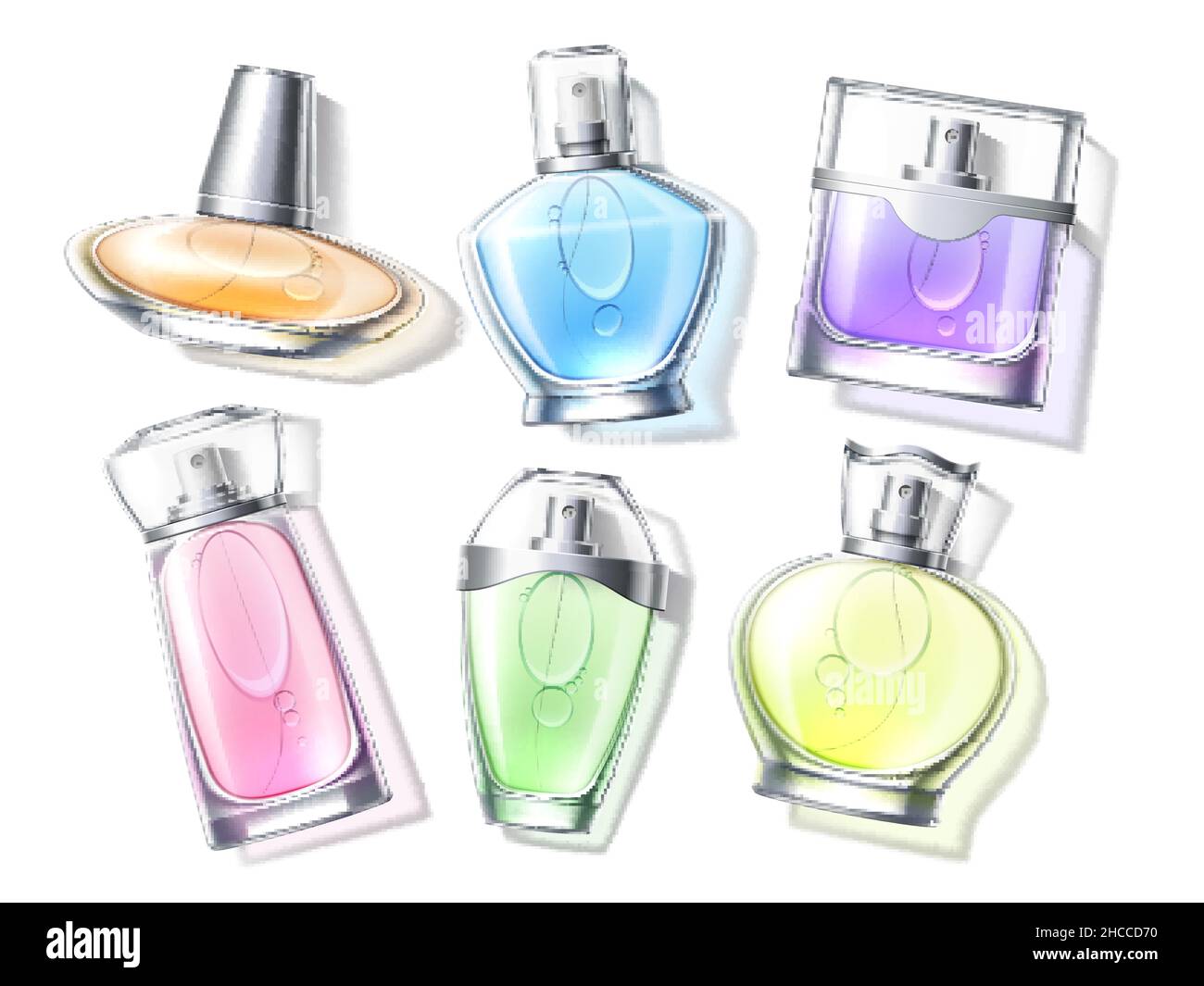 Meeting of four empty perfume bottles including Bleu de …